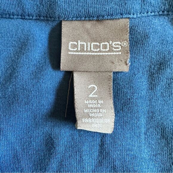 Chico's Blue Button-Detail Long Sleeve Tunic L - Picture 2 of 7